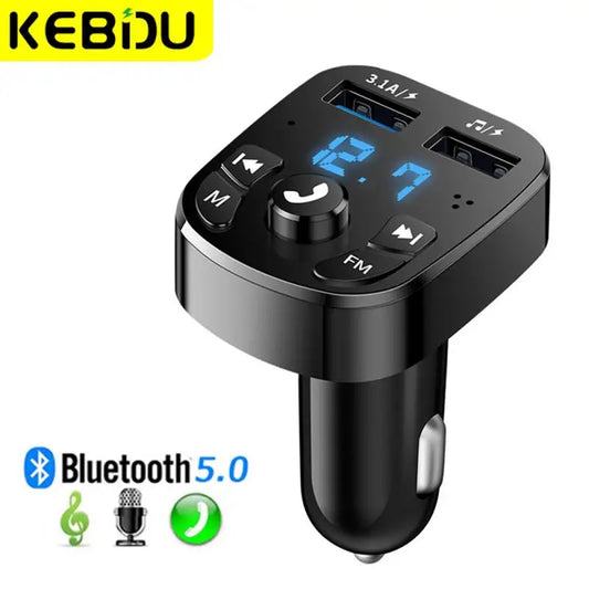 Car FM Transmitter Bluetooth 5.0 – Hands-Free Wireless Car Kit with Dual USB Charging