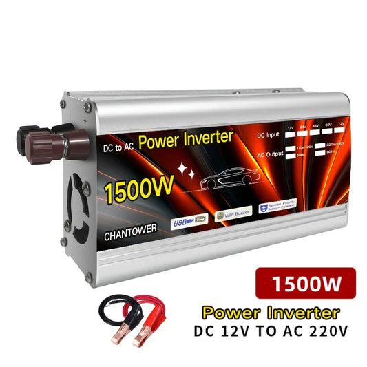 12V to 220V Solar Car Power Inverter – 500W / 1000W / 1500W / 2000W Converter & Auto Charger