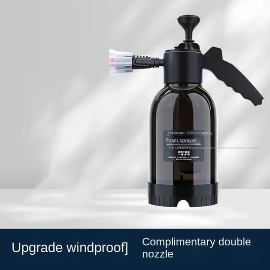2L Hand Pump Foam Sprayer – Manual Snow Foam Cannon with 3 Nozzles