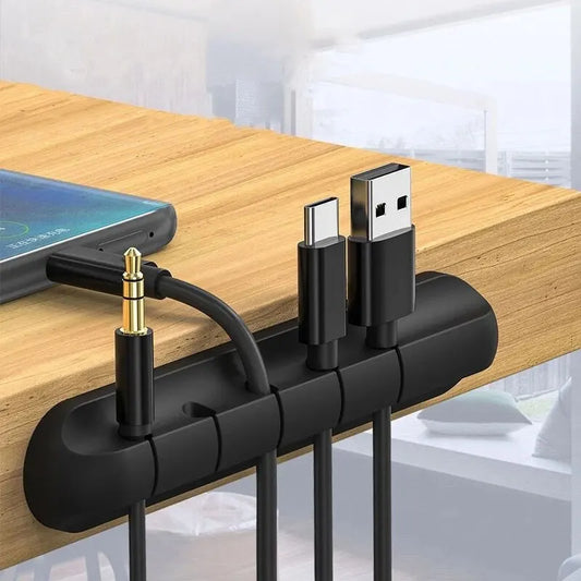 5/7-Hole Data Cable Organizer – Desktop Cable Management Clip
