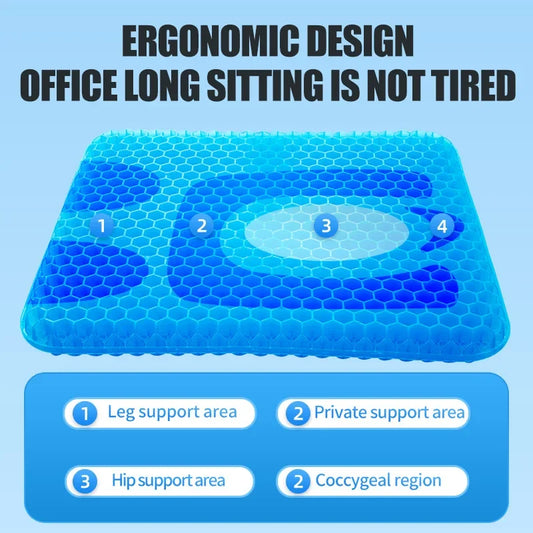 Car Gel Seat Cushion – 3D Honeycomb Cool Breathable Seat Cushion