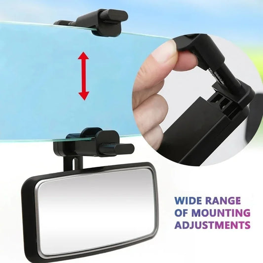 360° Rotatable Rear View Mirror Mount Clip – Adjustable Interior Baby Monitor & Backseat Observation Mirror