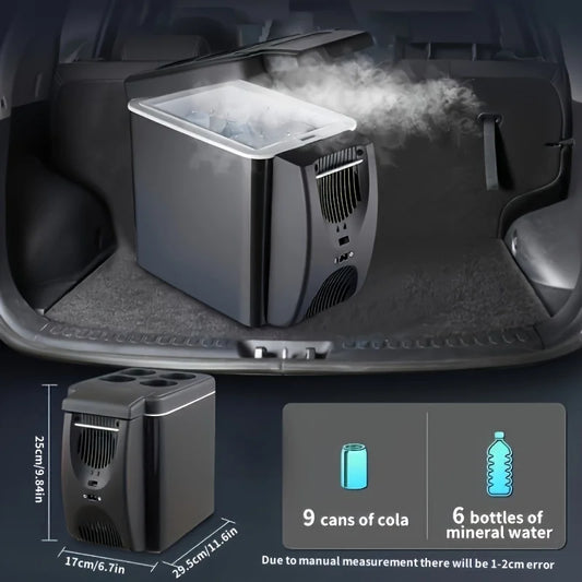 Car Refrigerator Mini Fridge Portable Freezer – 12V DC Plug-In Cooler, 6L Thermoelectric Cooler for Fruits