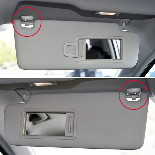 2PCS Car Sun Visor Clip – Gray Interior Hanger Hook Bracket for Audi A1 A3 S3 A4 S4 Allroad A5 S5 Q3 Q5 (8U0857562A)