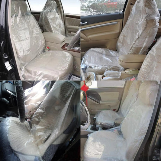 100 Pcs Disposable Car Seat Covers Universal Fit - Waterproof, Dustproof & Anti-Stain Protectors for Cars/Trucks/SUVs