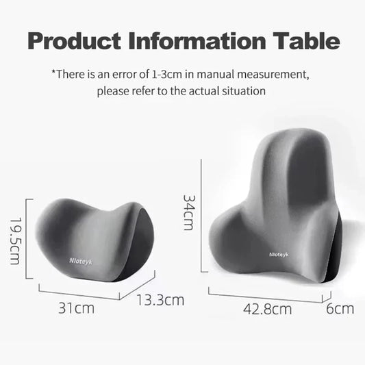 Car Memory Foam Neck Pillow & Lumbar Backrest Cushion – Protective Car Headrest Cushion