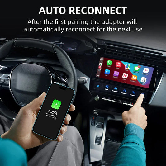 2-in-1 Smart AI Box Mini Dongle – Wired to Wireless CarPlay & Android Auto Adapter
