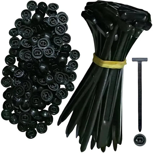 300PCS Nylon Universal Cable Tie Buckles – Heavy Duty Self-Locking Zip Ties with Pin Fasteners