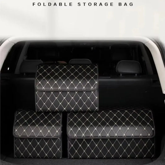 30cm PU Leather Car Trunk Storage Box – Multiuse Organizer for Clean & Stylish Car Interiors