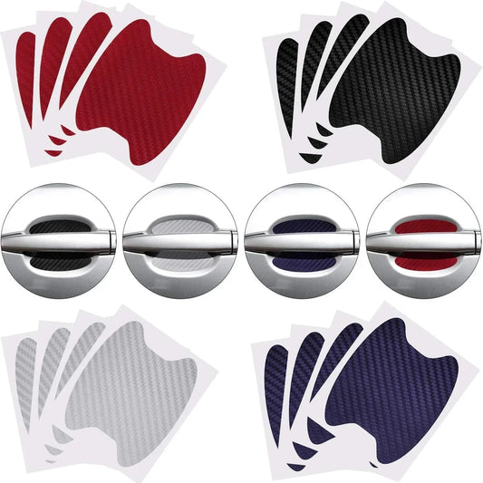 4Pcs Car Door Handle Protection Stickers – Carbon Fiber Scratch-Resistant Film Set